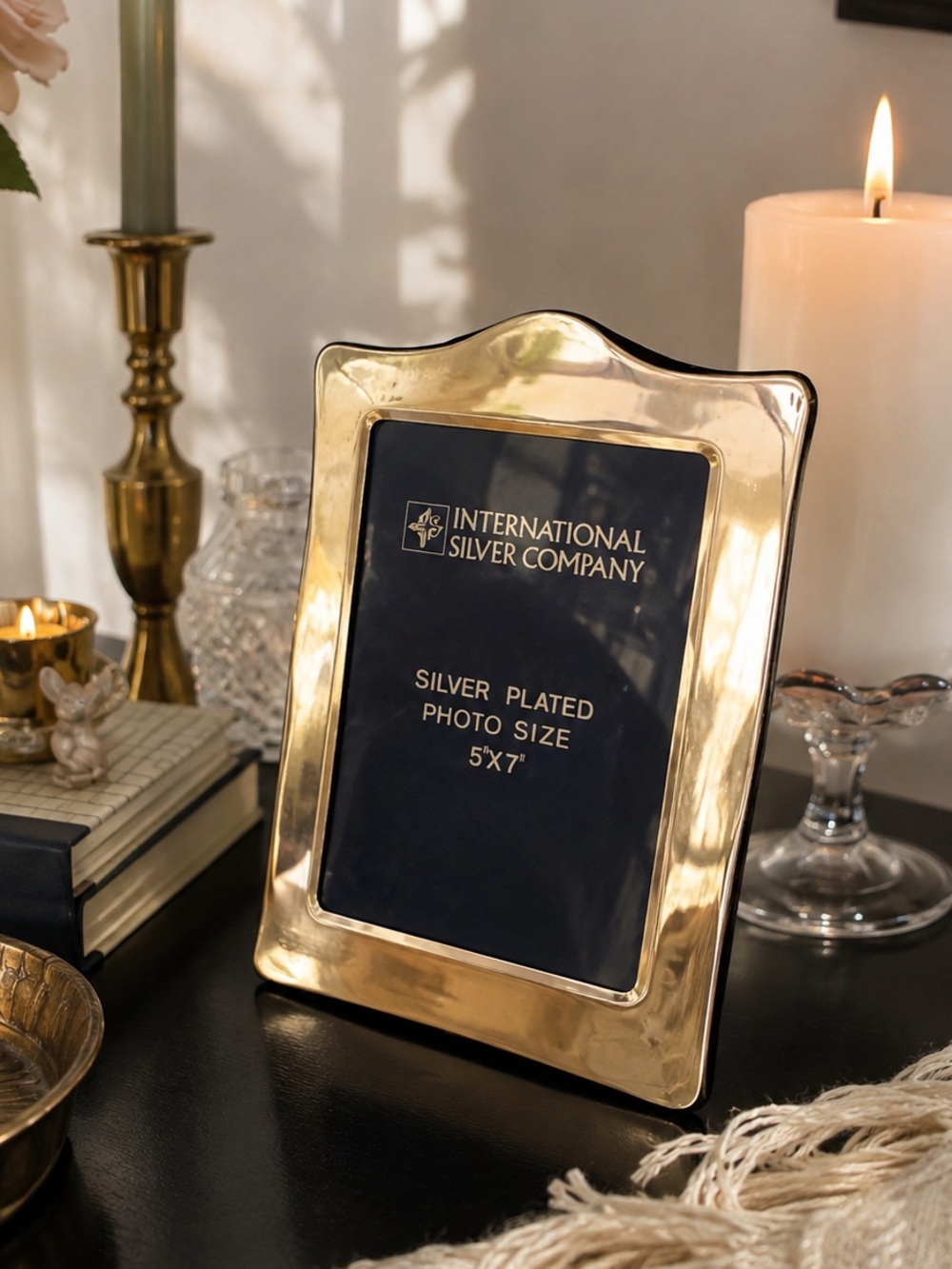 International Silver Co Silverplate 5x7 Frame Grandmillennial Vintage Decor